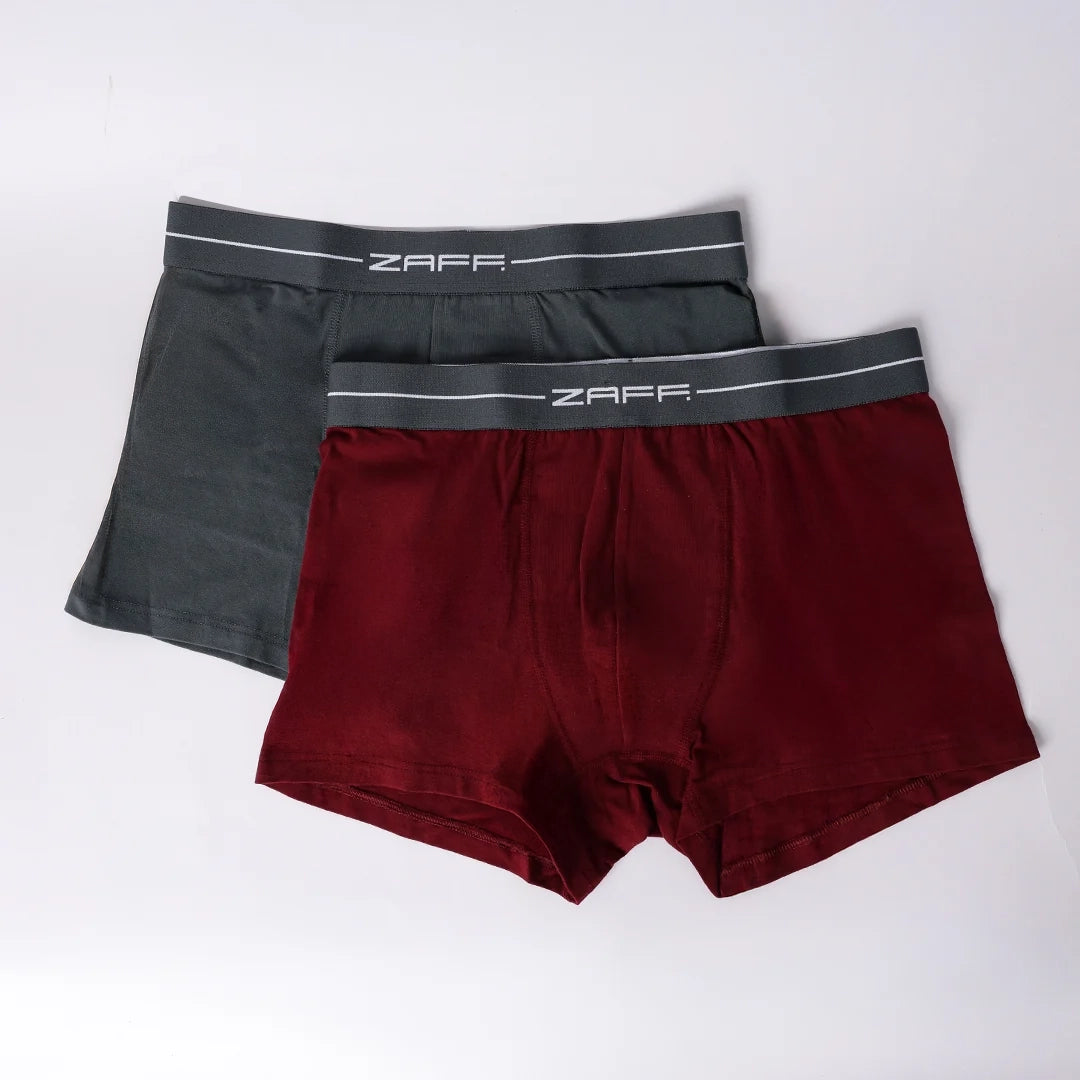 BURGUNDY/CHARCOAL MELANGE 2 PACK KNITTED BOXERS