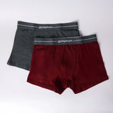 BURGUNDY/CHARCOAL MELANGE 2 PACK KNITTED BOXERS