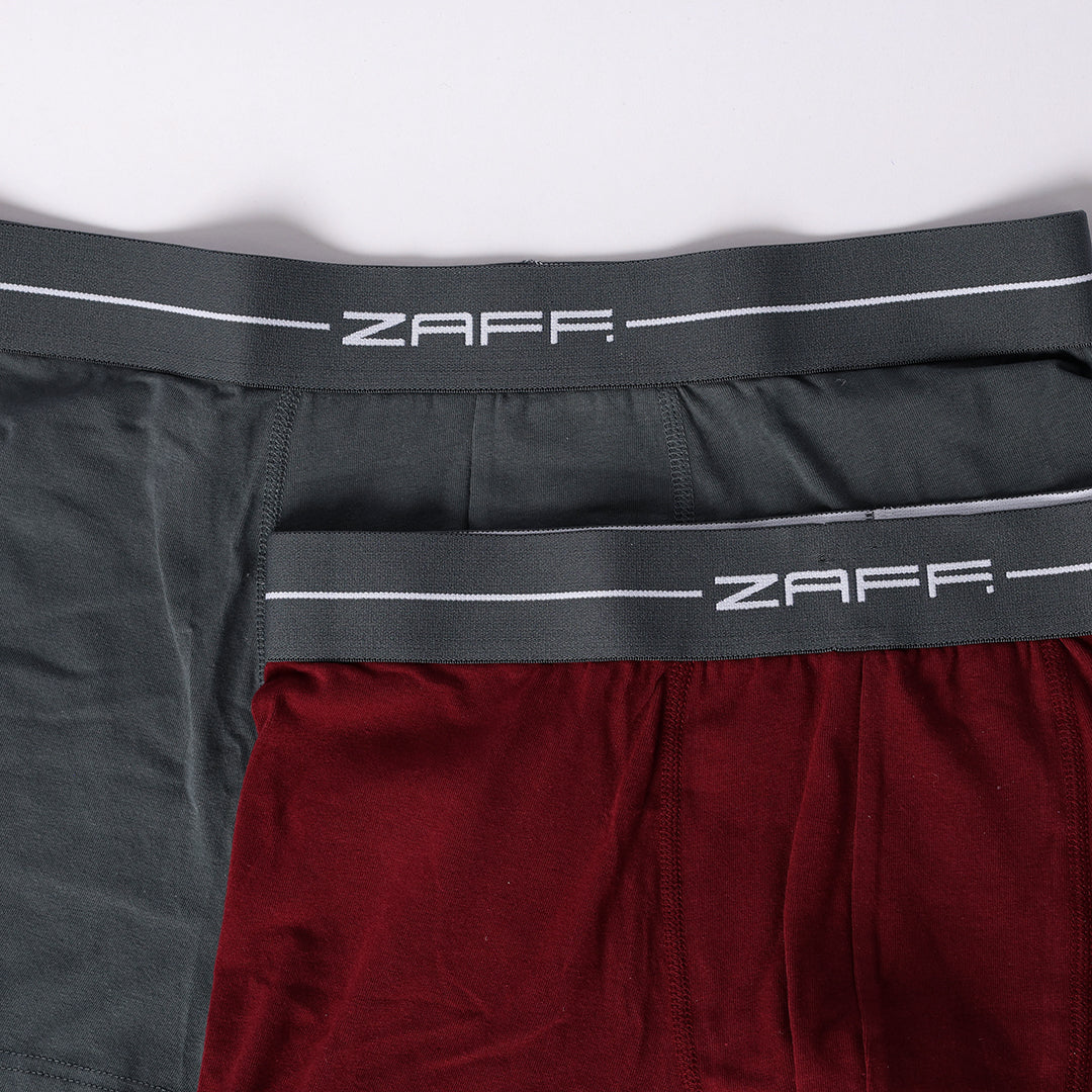 BURGUNDY/CHARCOAL MELANGE 2 PACK KNITTED BOXERS