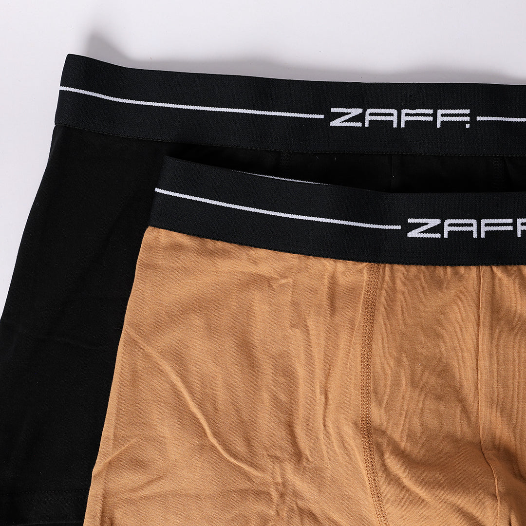 BLACK/CAMEL 2 PACK KNITTED BOXERS