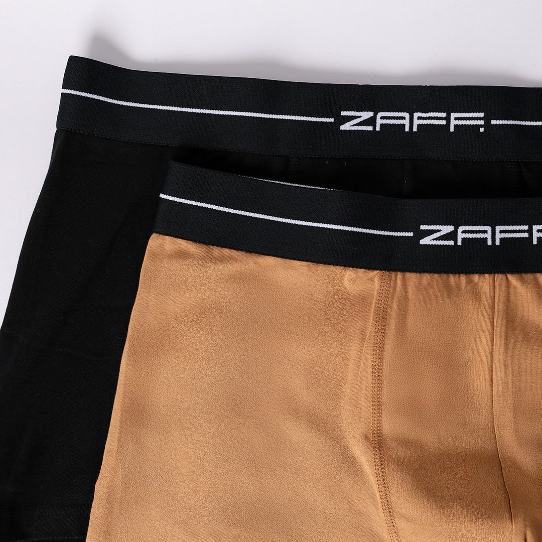 BLACK/CAMEL 2 PACK KNITTED BOXERS