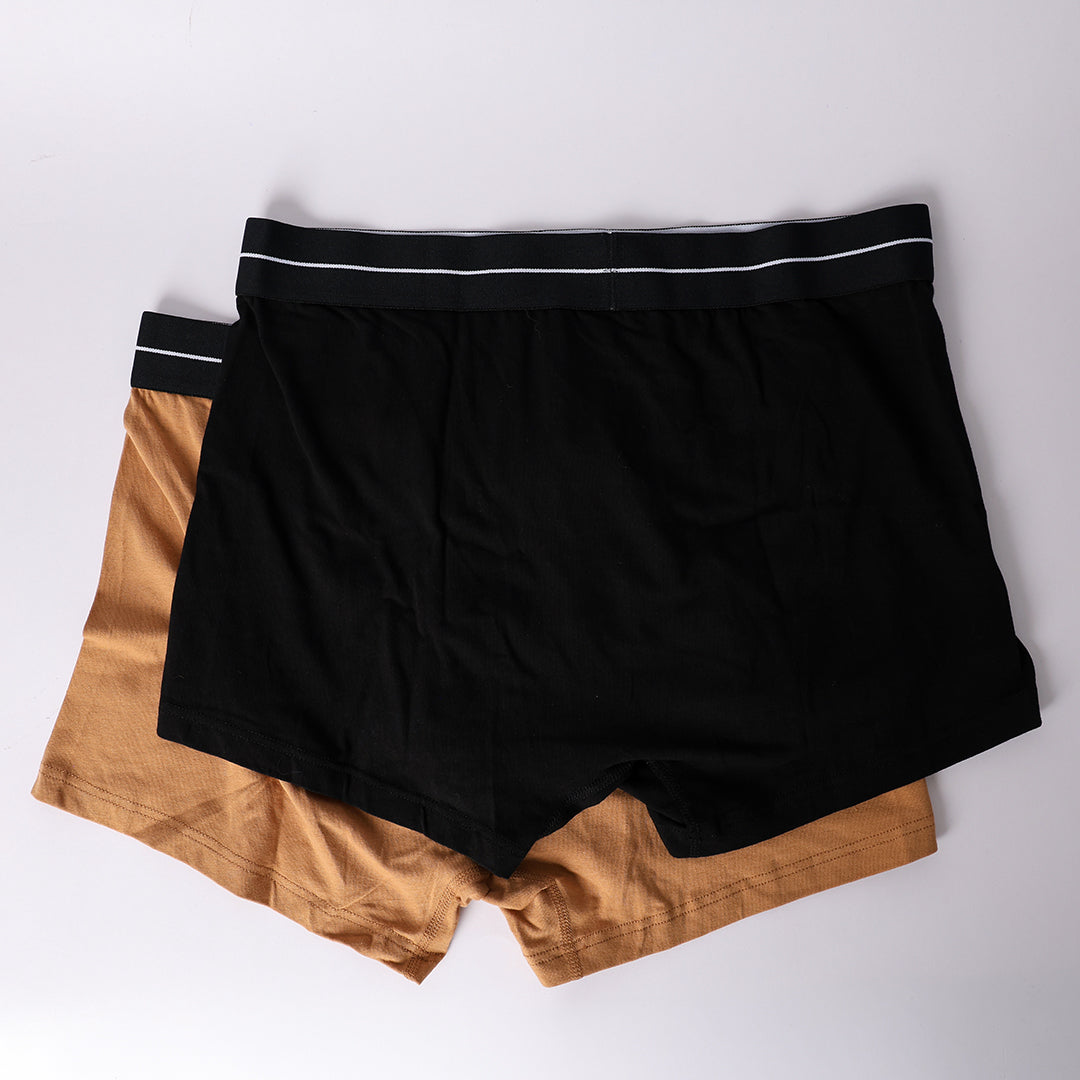 BLACK/CAMEL 2 PACK KNITTED BOXERS