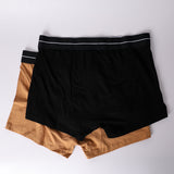 BLACK/CAMEL 2 PACK KNITTED BOXERS