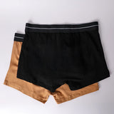 BLACK/CAMEL 2 PACK KNITTED BOXERS