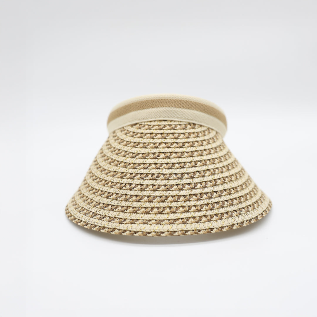 2 Toned Straw Visor CIARRA Fashion Fusion