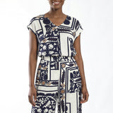 LADIES PRINTED V NECK TOP