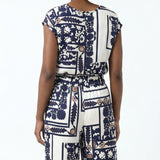 LADIES PRINTED V NECK TOP