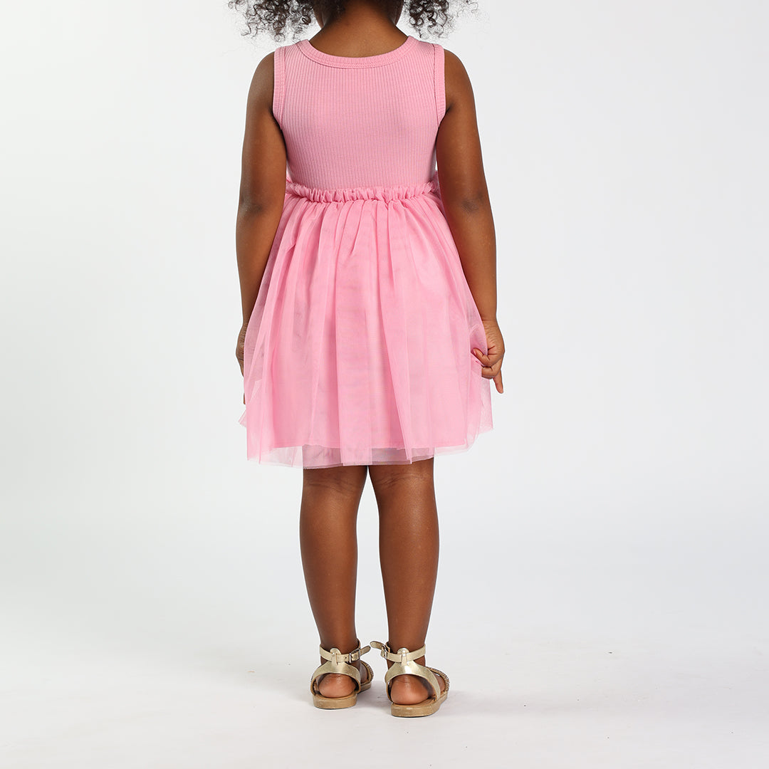 Pink Knit/Mesh Dress
