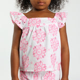 White/Pink Angles Top