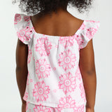 White/Pink Angles Top