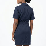 LADIES CIARRA NAVY CROSS OVER WRAP DRESS