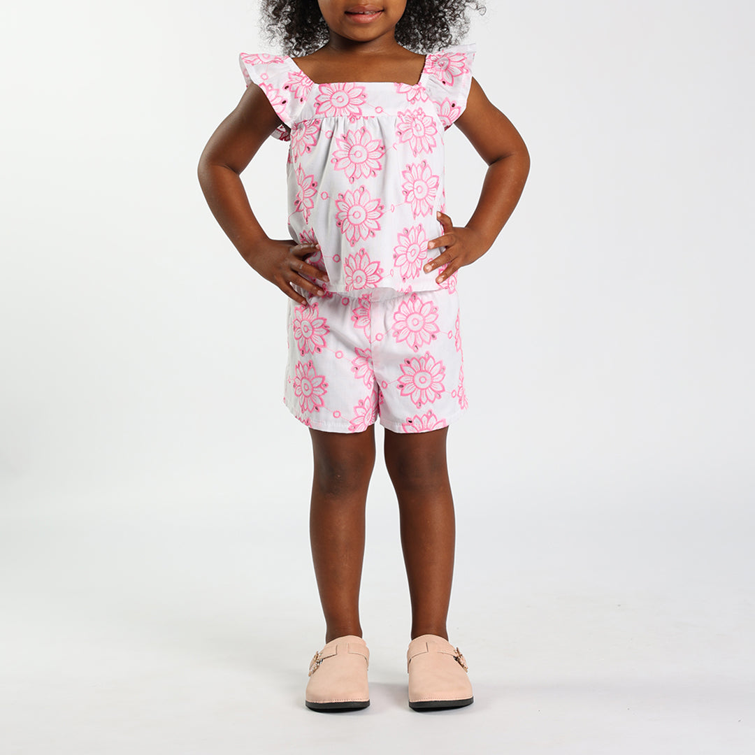 White/Pink Angles Short