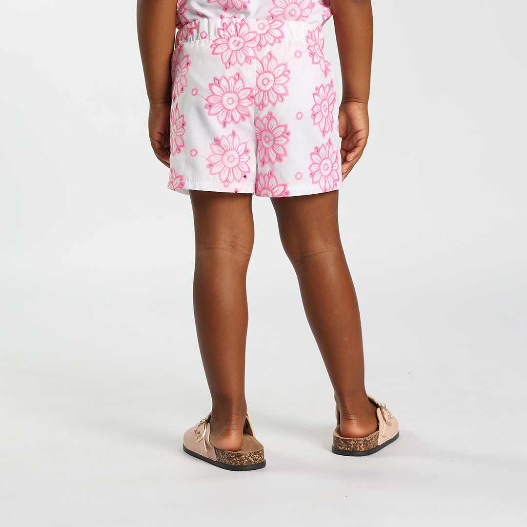 White/Pink Angles Short
