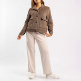 BROWN FUR LONG SLEEVE JACKET