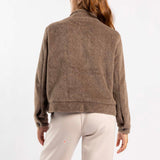 BROWN FUR LONG SLEEVE JACKET