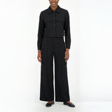 LADIES CIARRA BLACK PINTUCK PANTS