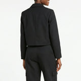 LADIES CIARRA BLACK BUTTON FRONT JACKET