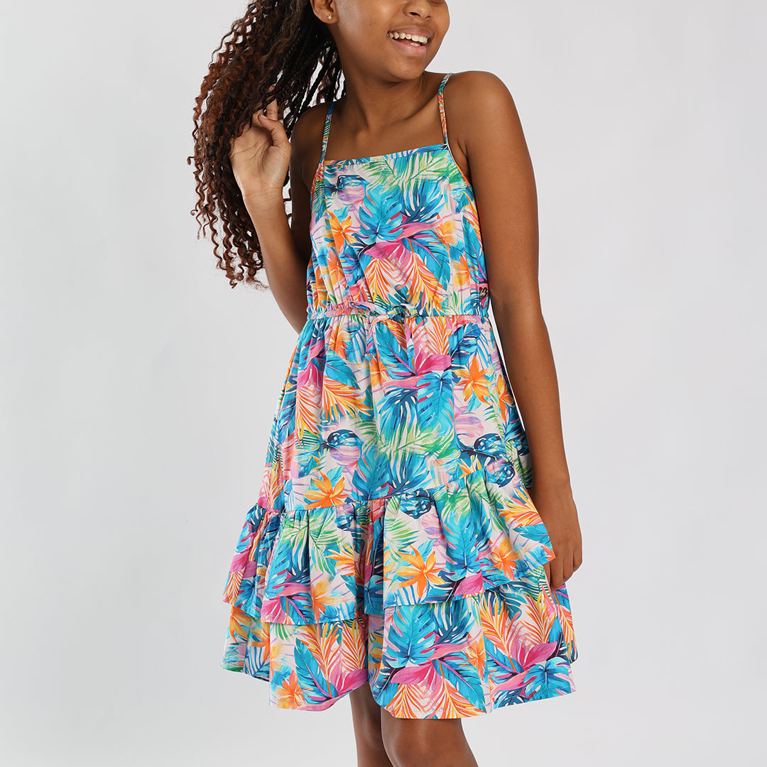 TRB GIRLS WHITE/BLUE DRESS