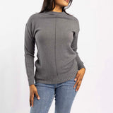 GREY JERSEY WITH PIN TUCK DETAIL