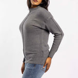 GREY JERSEY WITH PIN TUCK DETAIL