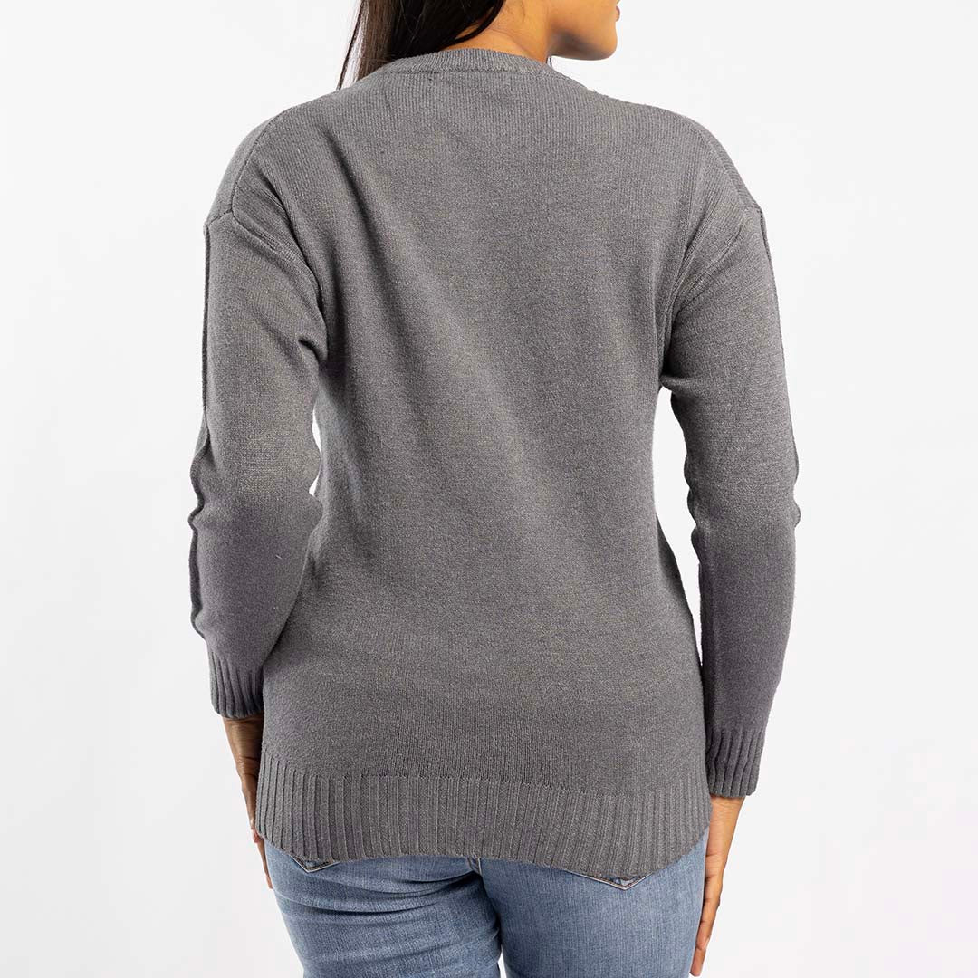 GREY JERSEY WITH PIN TUCK DETAIL