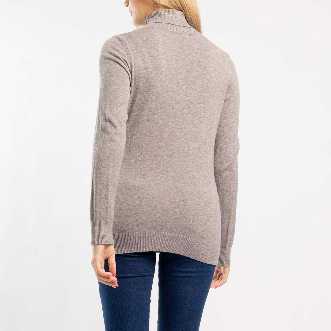 GREY POLO NECK JERSEY