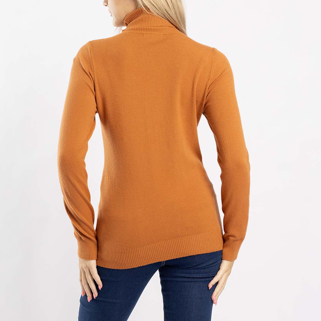 TAN POLO NECK JERSEY