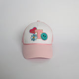 Colourblocked Trucker Cap.Badge Detail.