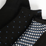 Black 3 Pack Trainer Liner Socks.Geometric And Polka Dot.