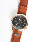 Pu Watch.Rose Gold Frame.Black Dial.