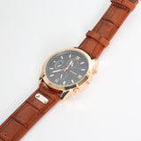 Pu Watch.Rose Gold Frame.Black Dial.