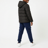 BLACK PUFFER LONG SLEEVE JACKET