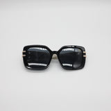 Oversized Sunglasses.White Quilt Temples.