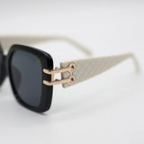 Oversized Sunglasses.White Quilt Temples.