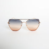 Angular Sunglasses.Nude Tips.Special Rainbow Ombre Lens.
