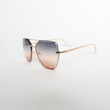 Angular Sunglasses.Nude Tips.Special Rainbow Ombre Lens.