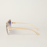 Oversized Sunglasses. Blue Ombre Lens.