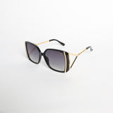 Square Overized Sunglasses.Smoke Gradient Lens.
