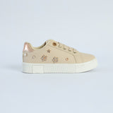 Embellished Sneaker.Gold Flowers And Stars.