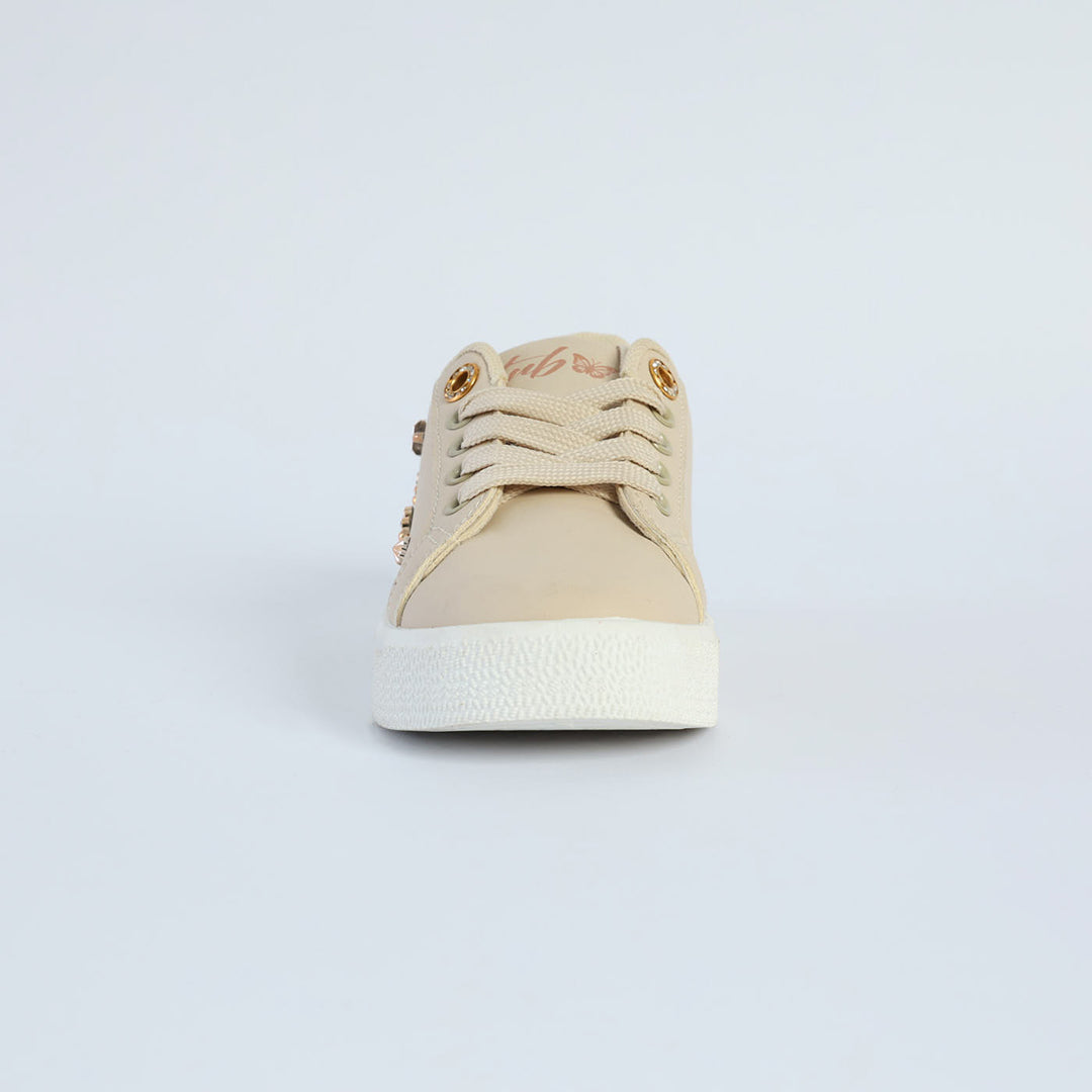 Embellished Sneaker.Gold Flowers And Stars. TRB Fashion Fusion