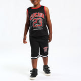 BOYS MODA BLACK PRINTED MESH VEST