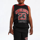 BOYS MODA BLACK PRINTED MESH VEST