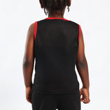 BOYS MODA BLACK PRINTED MESH VEST