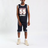 BOYS MODA NAVY PRINTED MESH VEST