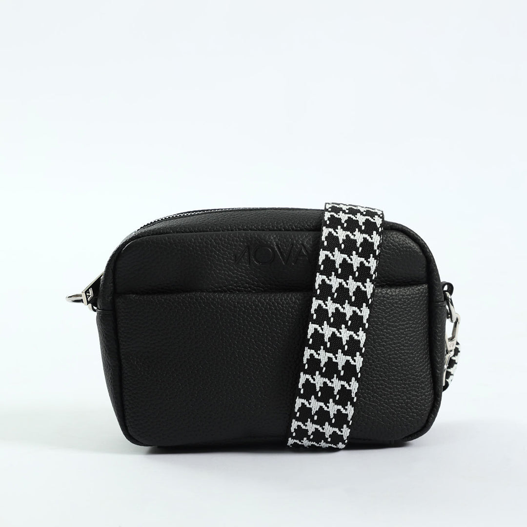Crossbody Bag.Houndstooth Strap.