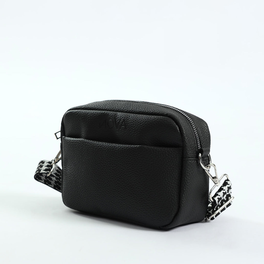 Crossbody Bag.Houndstooth Strap.