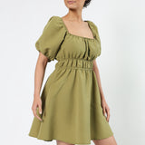 Olive Off Shoulder Dress