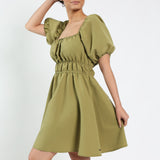 Olive Off Shoulder Dress