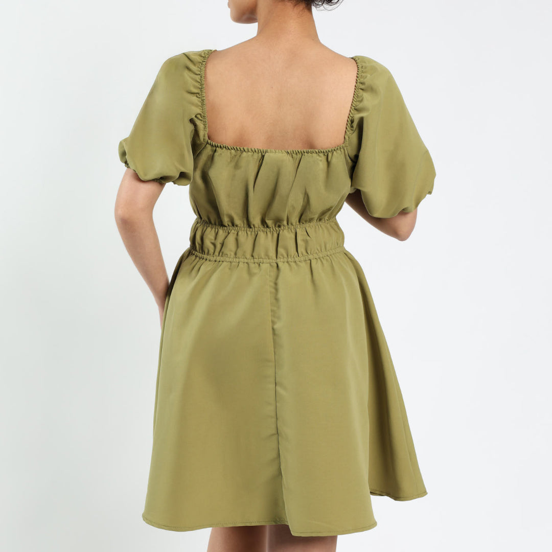 Olive Off Shoulder Dress