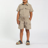PRE-BOYS MODA TAUPE TASLON CARGO SHORTS